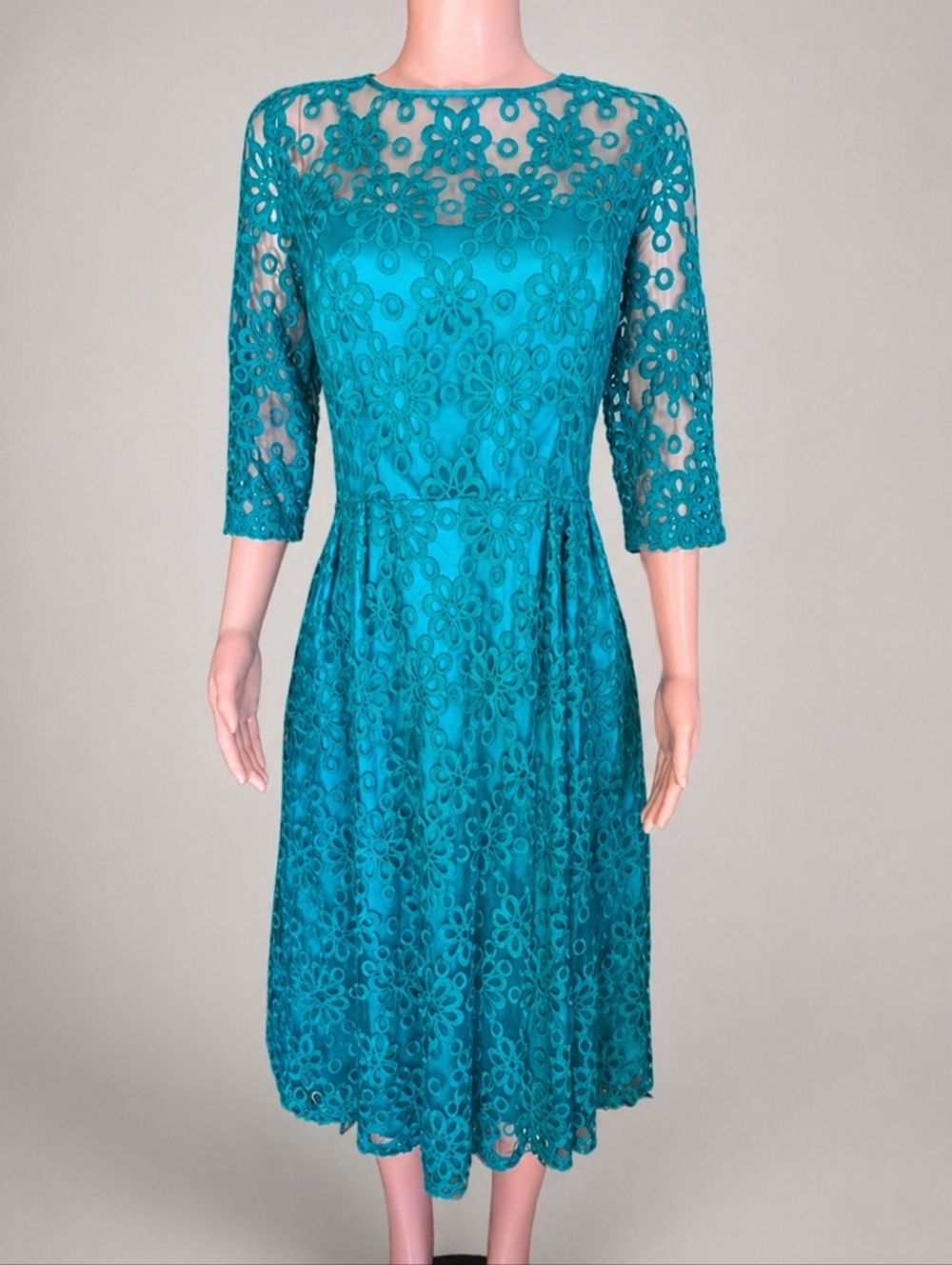 NWOT Tatyana Teal Innocence In Lace Midi Dress 2XL